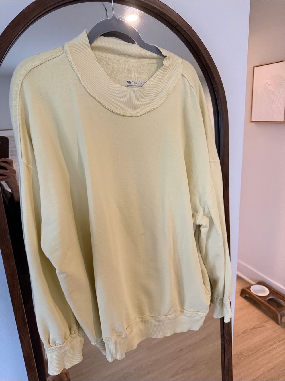 We The Free Light Yellow Crewneck Pullover Sweater